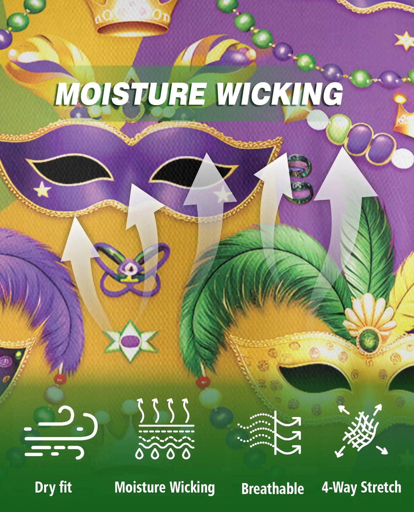 Mardi Gras Mask Pattern Hawaiian Polo Shirt | Netecom