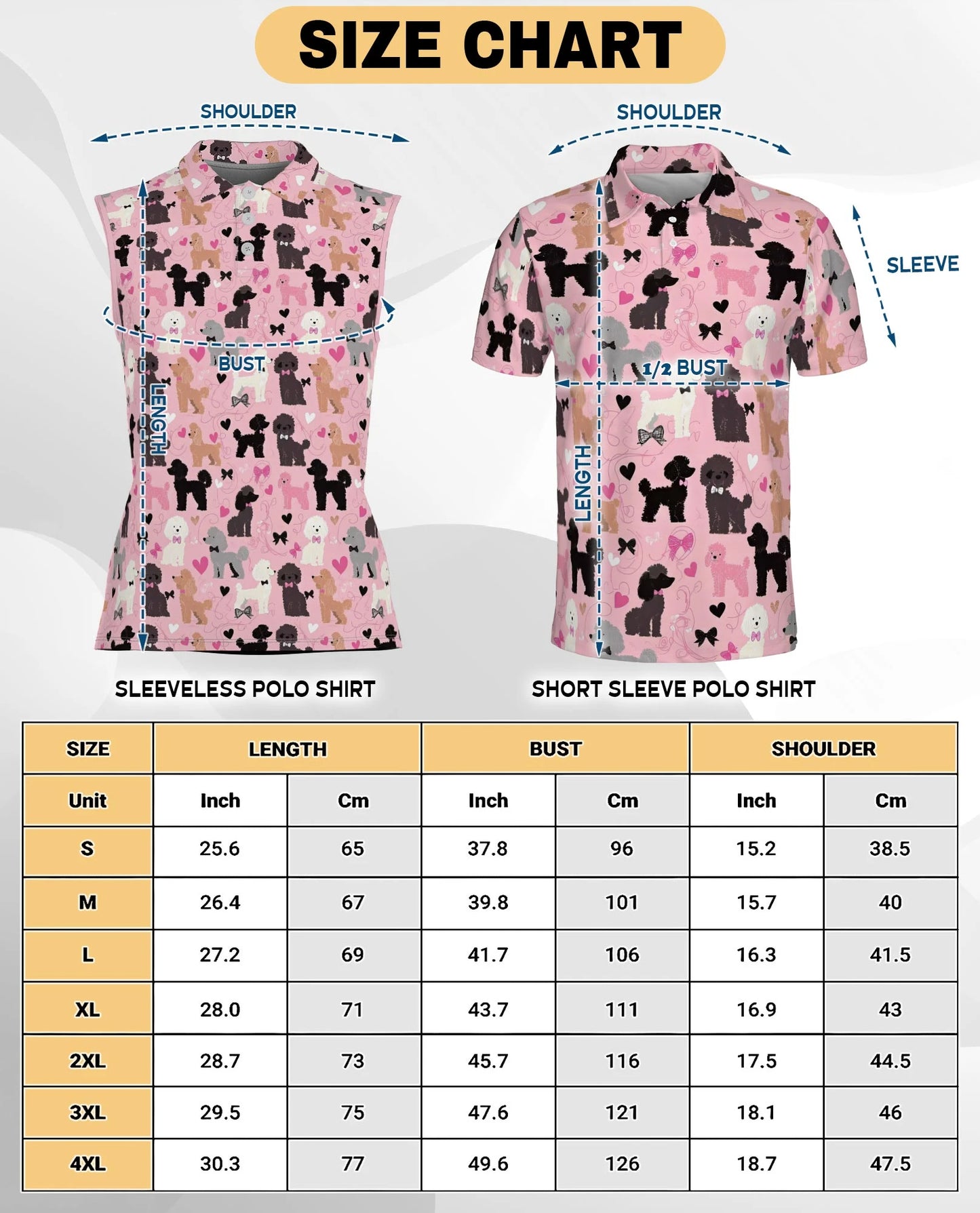 Pink Poodle Print Sleeveless Polo Shirt for Women – Cute Dog Lover Style | Netecom