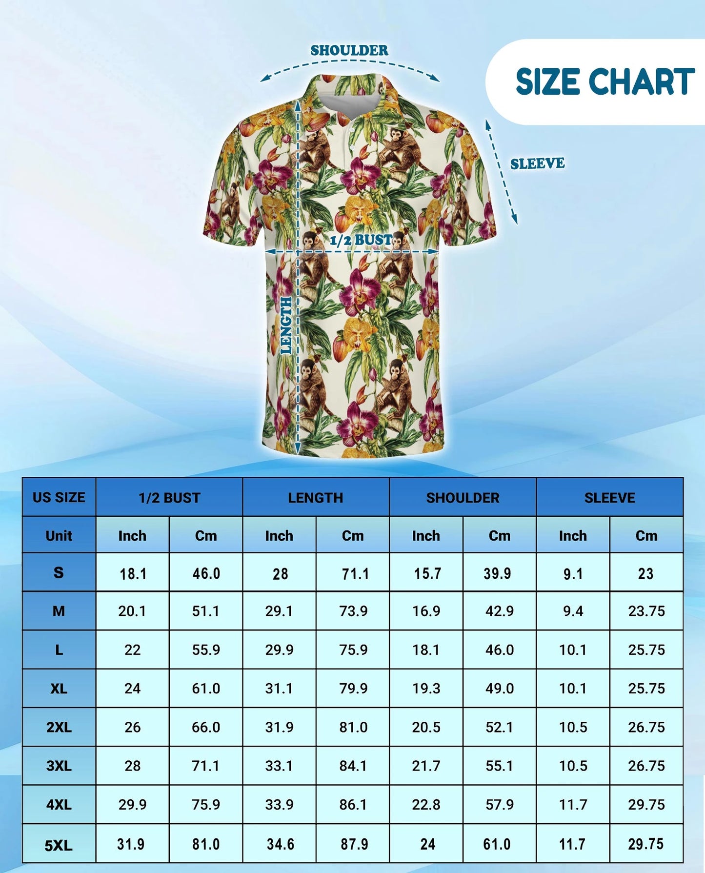 Tropical Monkey Polo Shirt for Men – Jungle Animal Summer Style | Netecom