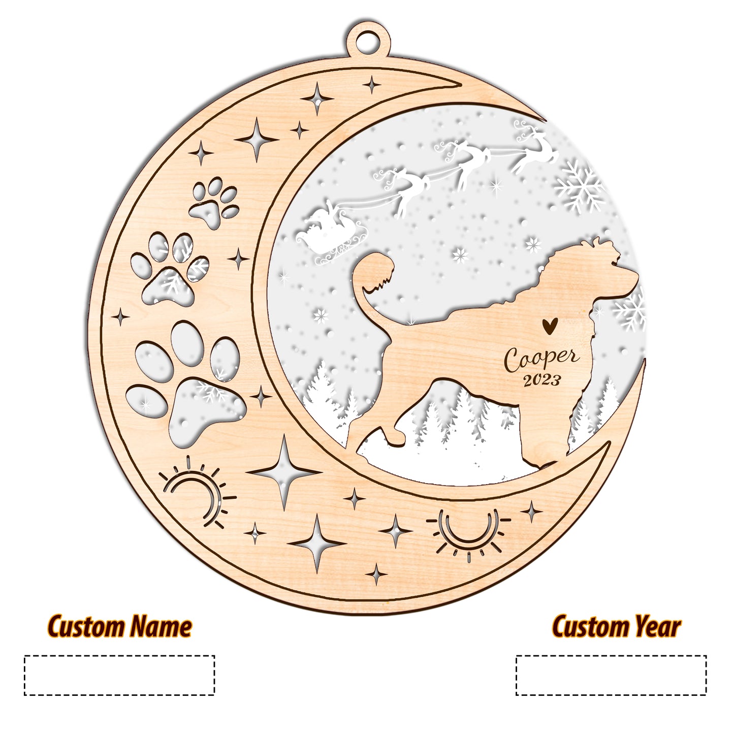 Netecom Portuguese Water Dog Memorial Suncatcher, Personalized Portuguese Water Christmas Ornament, Bereavement Gifts for Loss of Pet, Dog Death Sympathy Gifts Pet Loss Sun Catchers, Dog Grief Gift