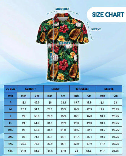 Baseball Tropical Polo Shirt - Hawaiian Sports Fan Style | Netecom