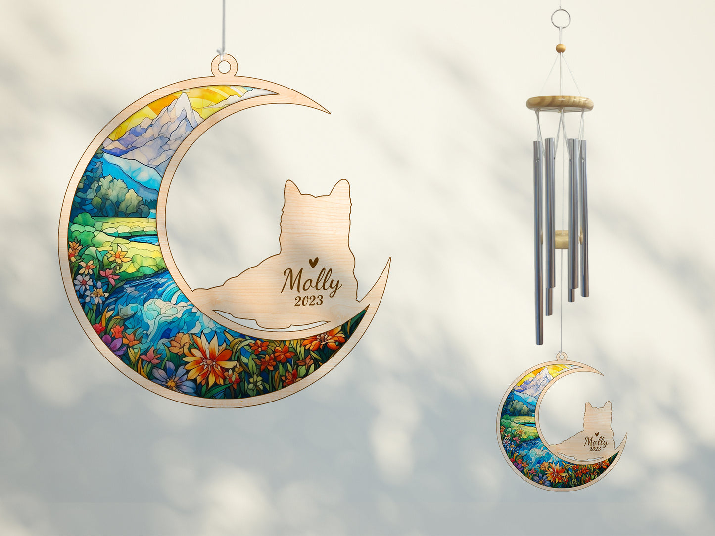 Netecom Westie Dog Wind Chimes Memorial, Personalized Pet Memorial Wind Chimes for Dog Suncatcher, Dog Loss Memorial Ornament, Loss of Pet Sympathy Gift, Dog Remembrance Gifts in Memory