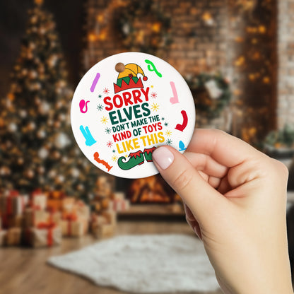 Netecom Funny and Naughty Gag Gift for Adults Christmas Ornament, Ugly Ceramic Ornament for Xmas Tree Hanging Decorations Gift, Home Decor, Holiday Party Present