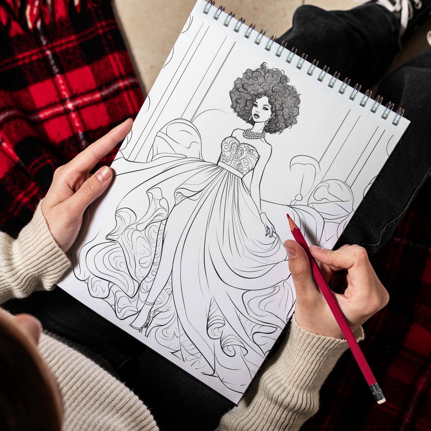 Fashionista Black Women Spiral Bound Coloring Book, Celebrate the Individuality and Strength of Black Women with 30 Mesmerizing Coloring Pages that Capture the Graceful Poses and Fashion Statements of Fashionista Black Women