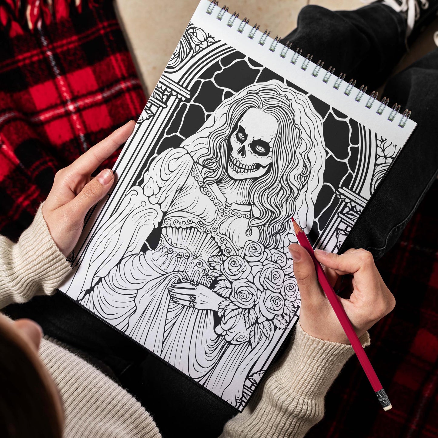 Zombie Bride Spiral Bound Coloring Book, Embrace the Unconventional with 30 Captivating Coloring Pages of Bride Zombies