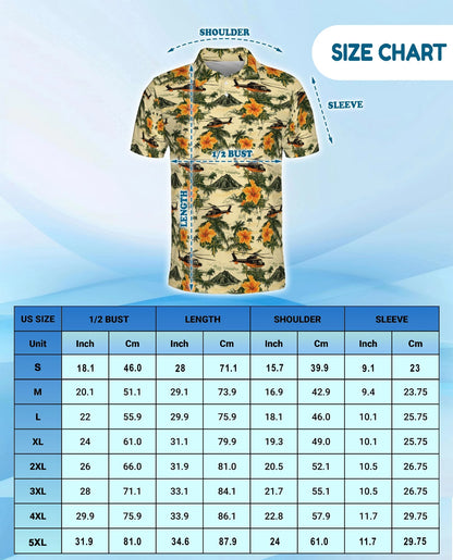 Helicopter Tropical Polo Shirt for Men – Island Aviation Style | Netecom