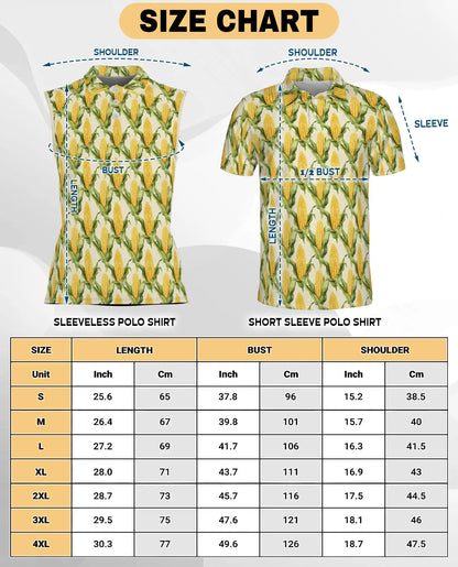 Sweet Corn Pattern Sleeveless Polo Shirt for Women – Cute Food Lover Style | Netecom
