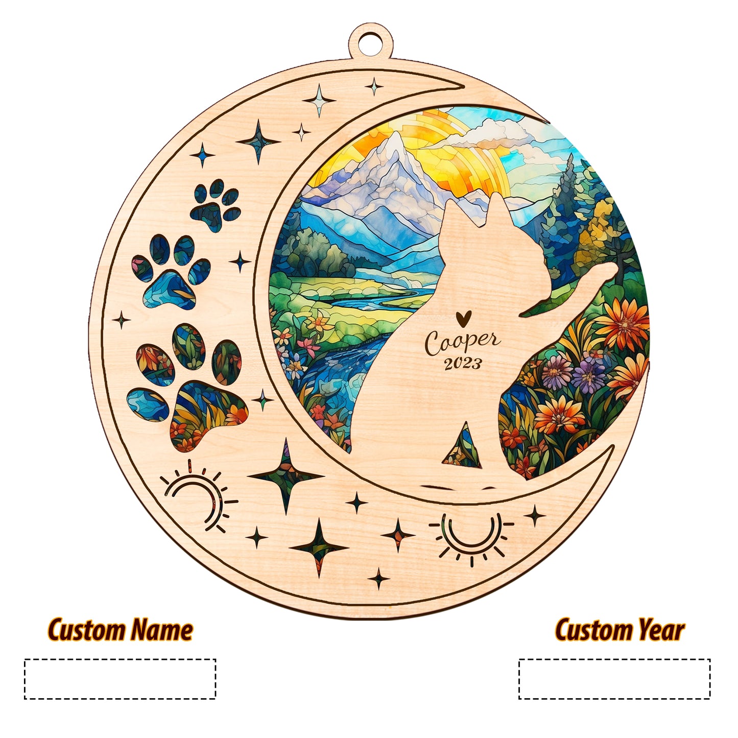 Netecom Boston Terrier Dog Memorial Suncatcher, Personalized Boston Bull Terrier Christmas Ornament with Name, Bereavement Gifts for Loss of Pet, Dog Death Sympathy Gift Pet Loss Sun Catchers, Dog Grief Gift