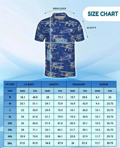 Vintage Aircraft Polo Shirt for Men – Classic Aviation Style | Netecom