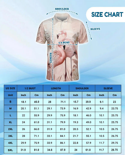 Pink Flamingo 3D Printed Polo Shirt for Men – Summer Tropical Shirt | Netecom