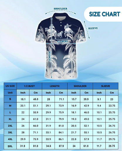 Cowboy Rodeo Polo Shirt - Tropical Western Ranch Style | Netecom