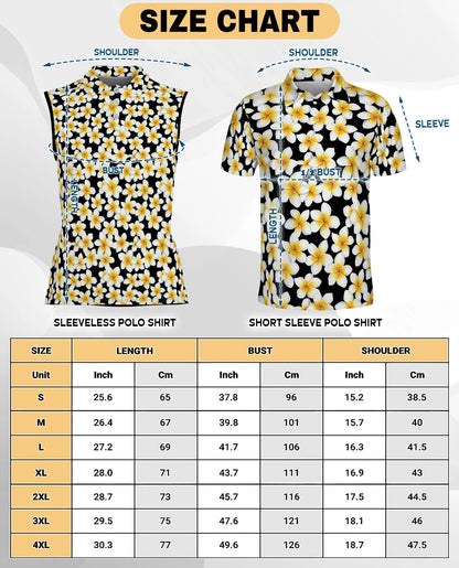 Yellow Plumeria Sleeveless Polo Shirt for Women | Netecom