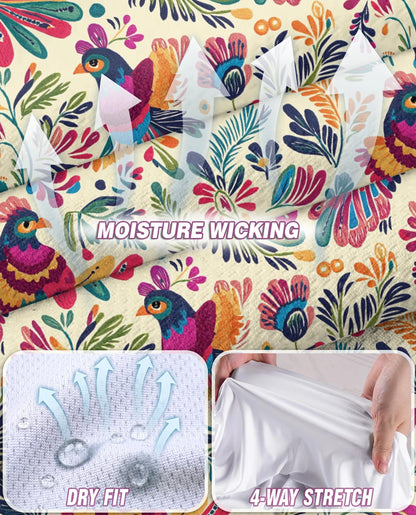 Folk Art Tropical Bird Sleeveless Polo Shirt for Women | Netecom