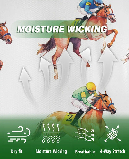 Minimal Horse Racing 3D Polo Shirt for Men – Classic Jockey Derby Style | Netecom