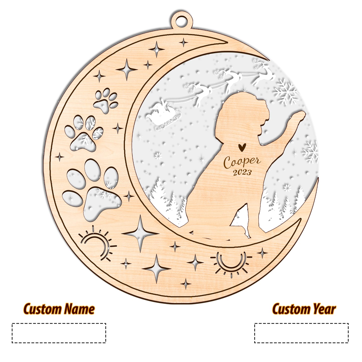 Netecom Beagle Dog Memorial Suncatcher, Personalized Beagle Christmas Ornament with Date Name, Bereavement Gifts for Loss of Pet, Dog Death Sympathy Gifts Pet Loss Sun Catchers, Dog Grief Gift