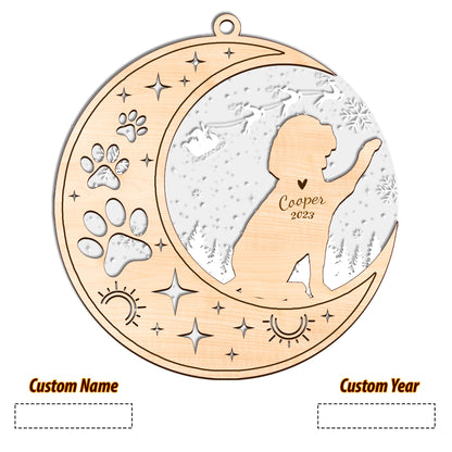 Netecom Beagle Dog Memorial Suncatcher, Personalized Beagle Christmas Ornament with Date Name, Bereavement Gifts for Loss of Pet, Dog Death Sympathy Gifts Pet Loss Sun Catchers, Dog Grief Gift