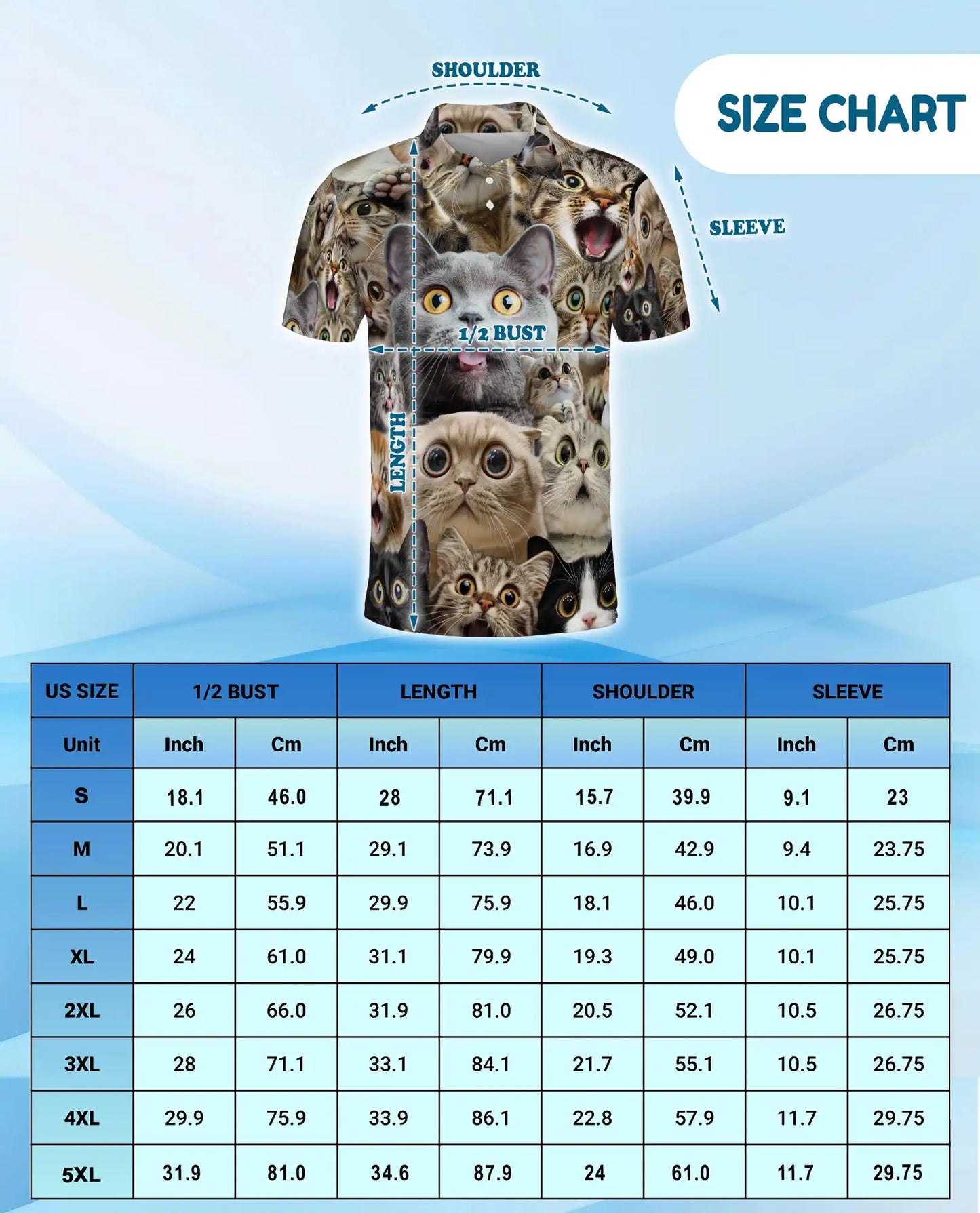 Funny Cat Faces Polo Shirt for Men - Cute Cat Lover | Netecom