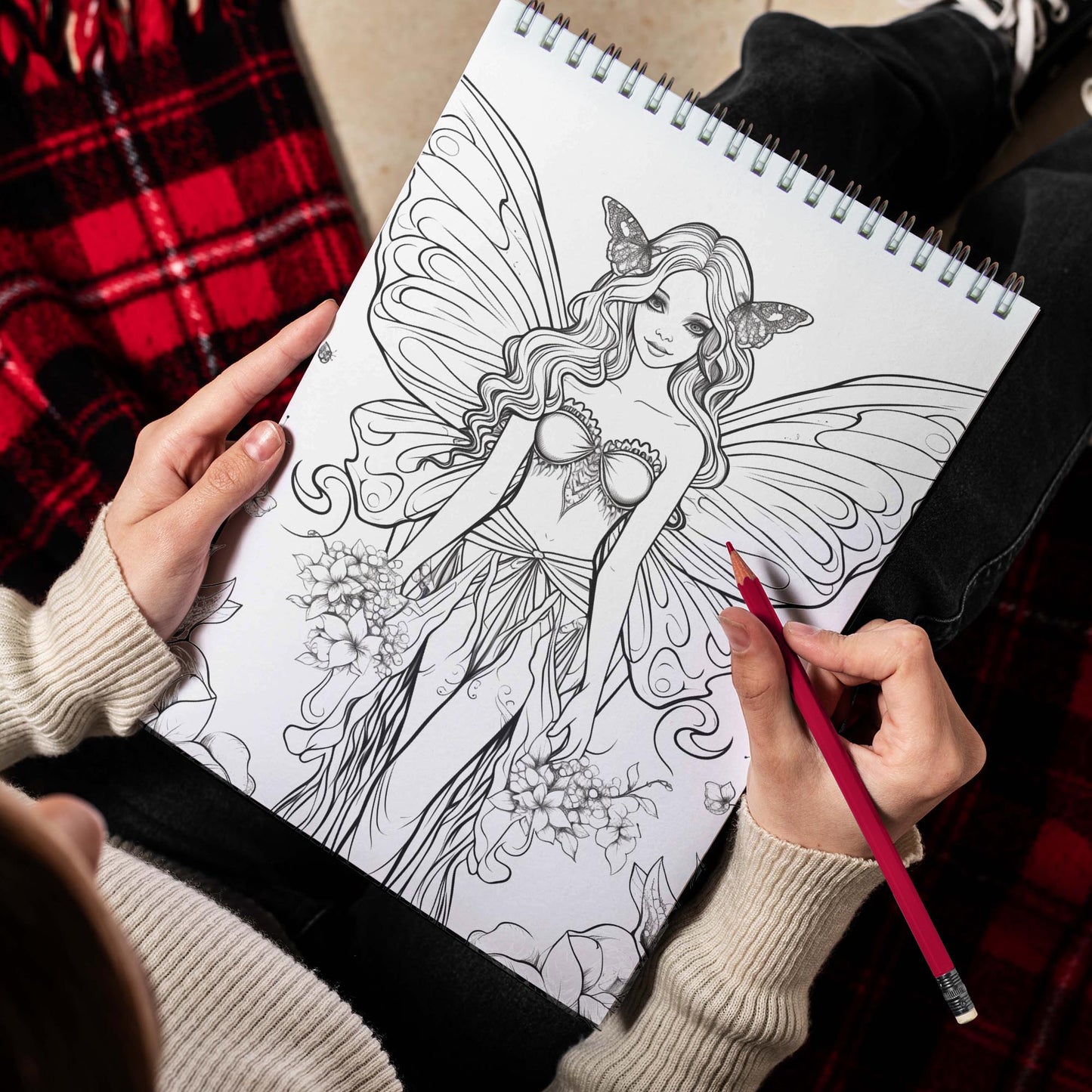 Goth Fairies Spiral Bound Coloring Book, Unleash Your Creativity with 30 Enchanting Coloring Pages, Bringing to Life Stories of Darkly Magical Gothic Fairies