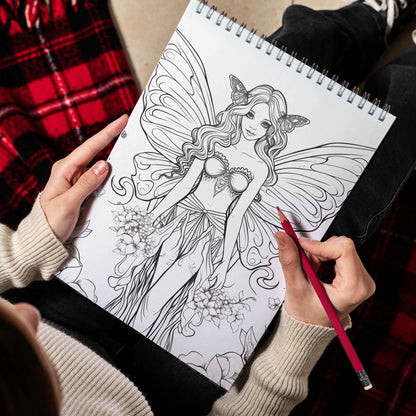 Goth Fairies Spiral Bound Coloring Book, Unleash Your Creativity with 30 Enchanting Coloring Pages, Bringing to Life Stories of Darkly Magical Gothic Fairies