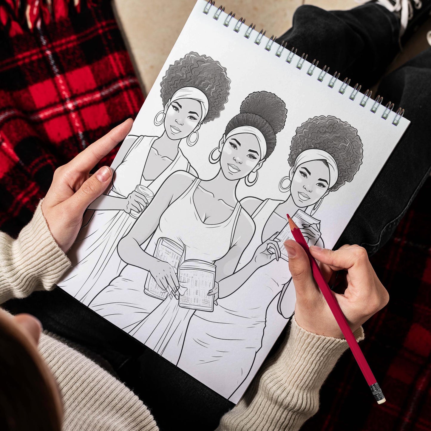 Beauty of Black Women Spiral Bound Coloring Book, Celebrate the Beauty of Black Women with 30 Captivating Coloring Pages