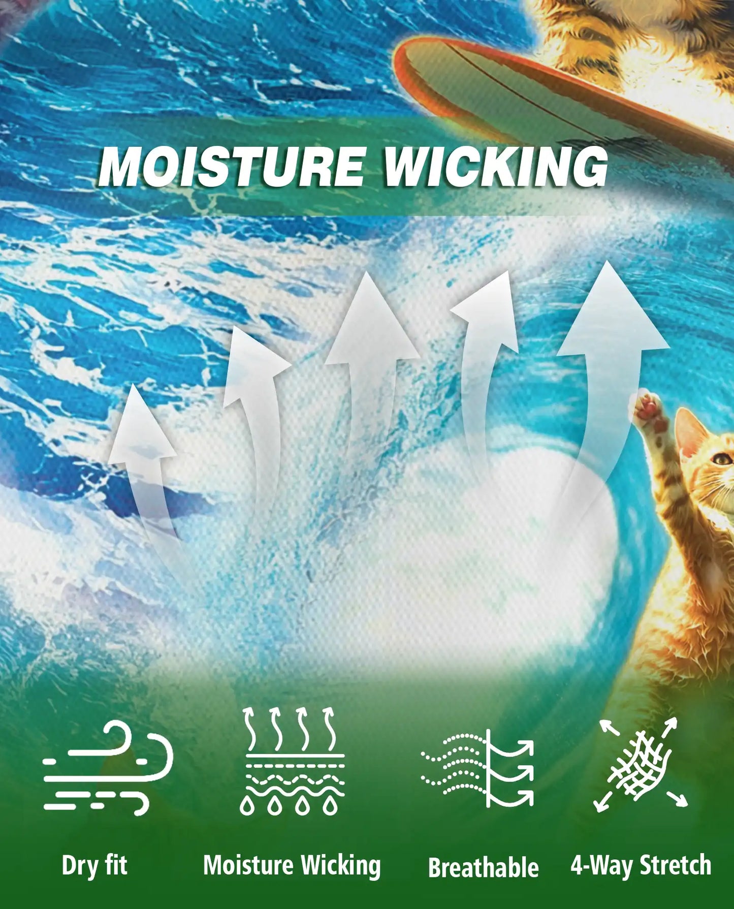Surfing Cat 3D Polo Shirt for Men – Funny Beach Summer Style | Netecom
