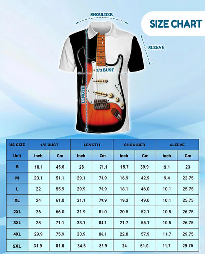 Electric Guitar Polo Shirt - Classic Rock Musician Style | Netecom