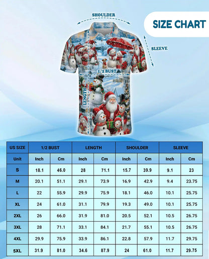 Snowman Christmas Polo Shirt – Winter Holiday Print | Netecom