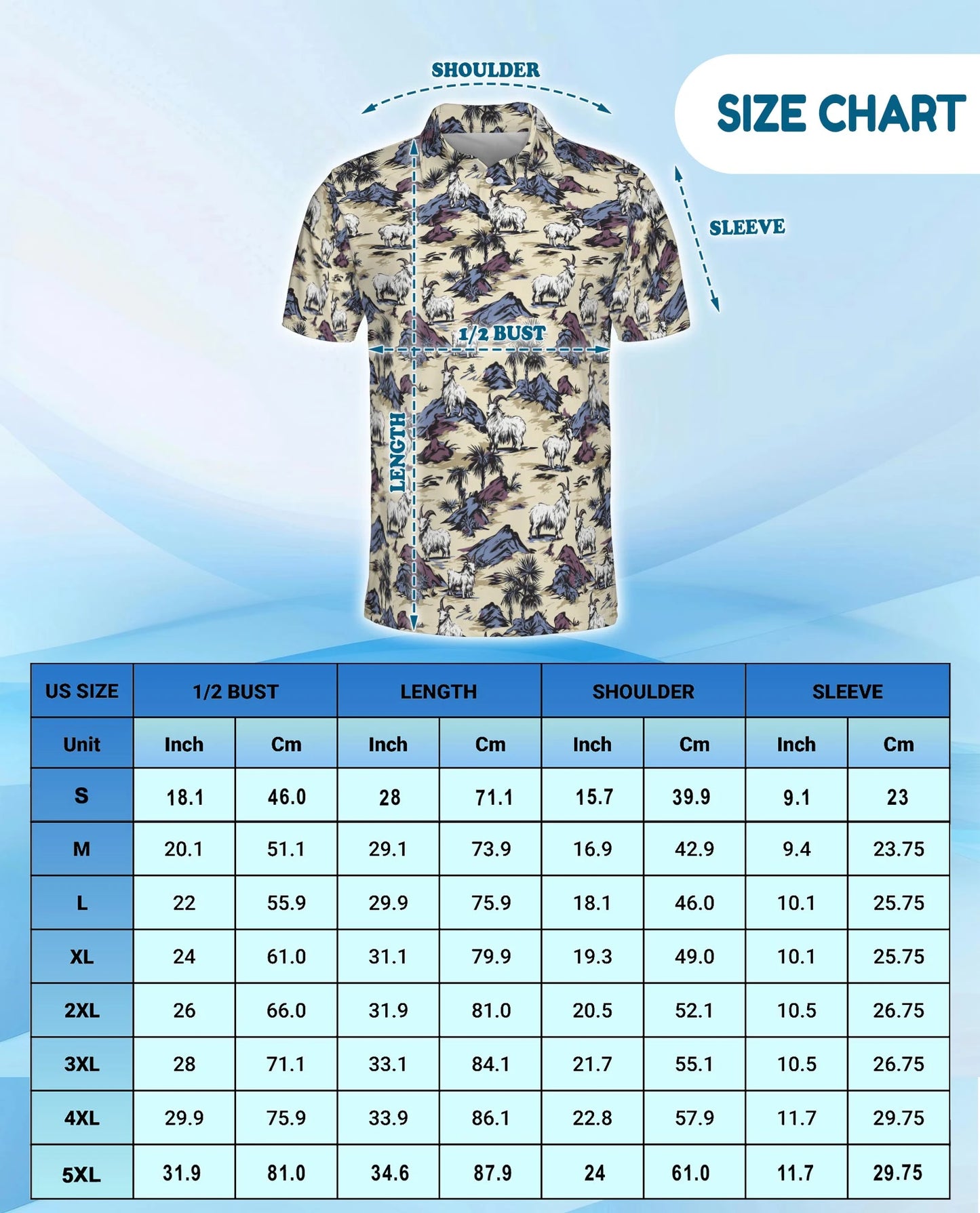 Goat Island Polo Shirt for Men – Tropical Animal Vacation Style | Netecom