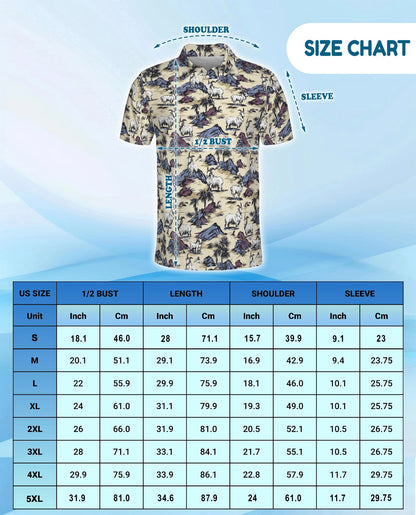 Goat Island Polo Shirt for Men – Tropical Animal Vacation Style | Netecom