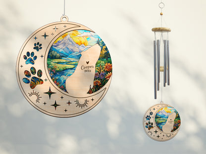 Netecom Guinea Pig Wind Chimes Memorial, Personalized Pet Memorial Windchime for Guinea Pig Suncatcher, Guinea Pig Loss Memorial Ornament, Loss of Pet Remembrance Gift, Sympathy Pet Wind Chimes Outdoor Garden