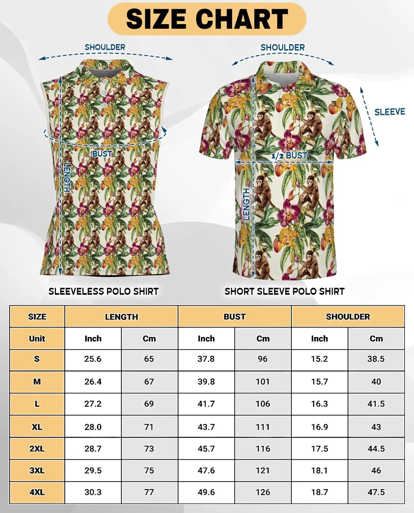 Tropical Monkey Sleeveless Polo Shirt for Women – Cute Jungle Animal Style | Netecom