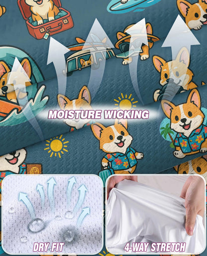Cute Corgi Summer Beach Sleeveless Polo Shirt for Women – Dog Lover Style | Netecom