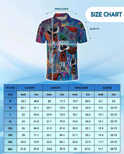Bagpipes Player Polo Shirt for Men – Scottish Music Style | Netecom