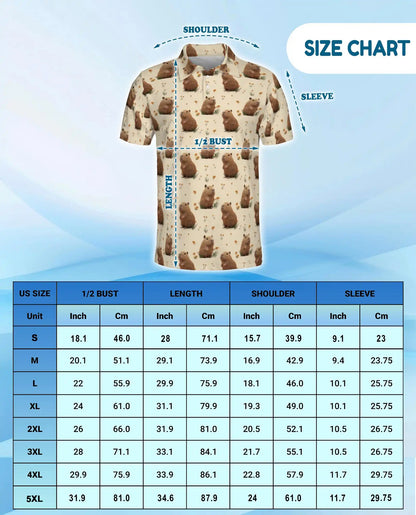 Capybara Polo Shirt – Cute Animal Pattern Style | Netecom