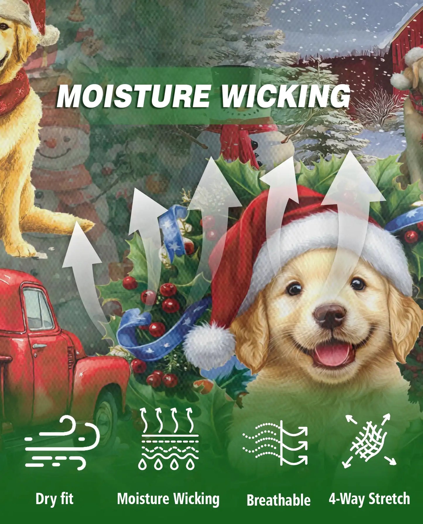 Festive Christmas Dogs Polo Shirt for Men – Holiday Graphic Tee | Netecom