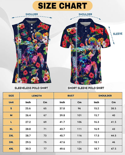 Turtle In Tropical Sleeveless Polo Shirt for Women – Ocean Island Style | Netecom