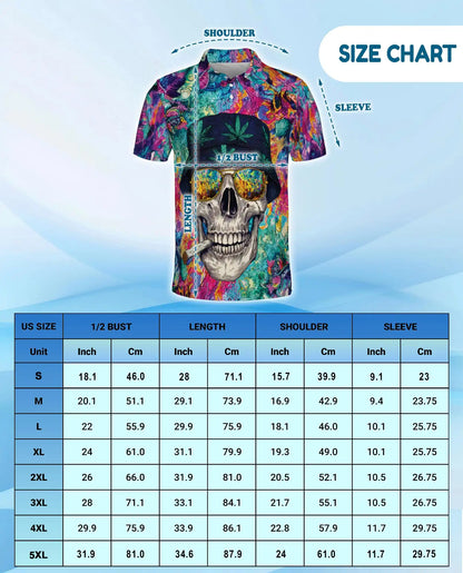 Skull Colorful Trippy Polo Shirt for Men – Vibrant Art Print | Netecom