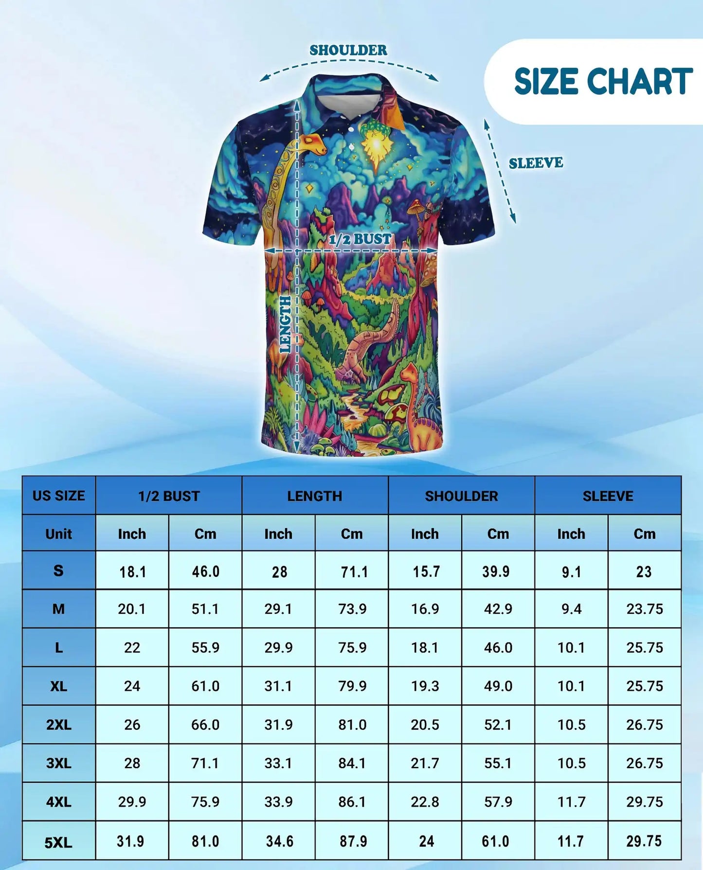 Dinosaur Fantasy Polo Shirt – Colorful Cosmic Art | Netecom