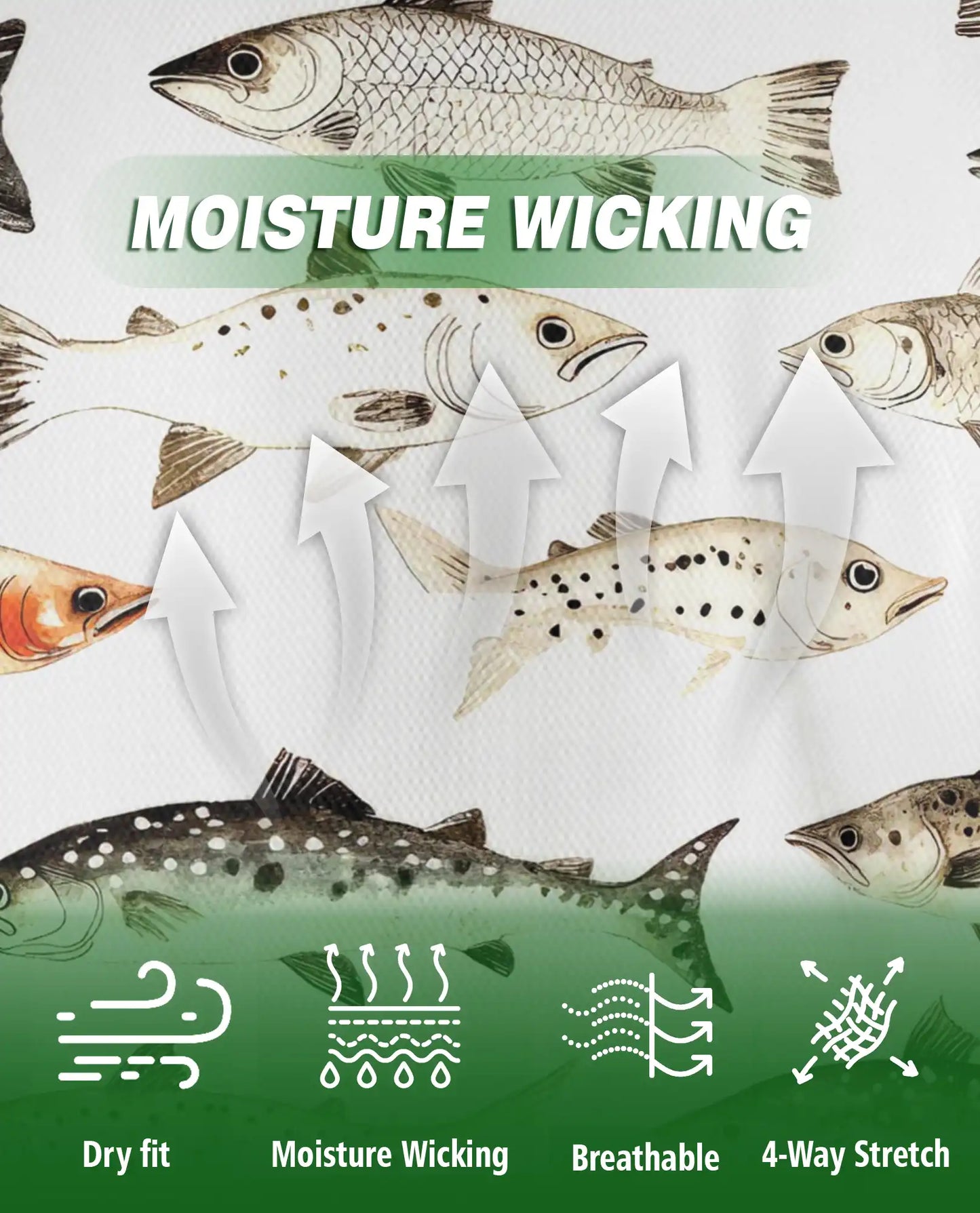 Freshwater Fish Species Polo Shirt for Men- Angler Fish Pattern | Netecom