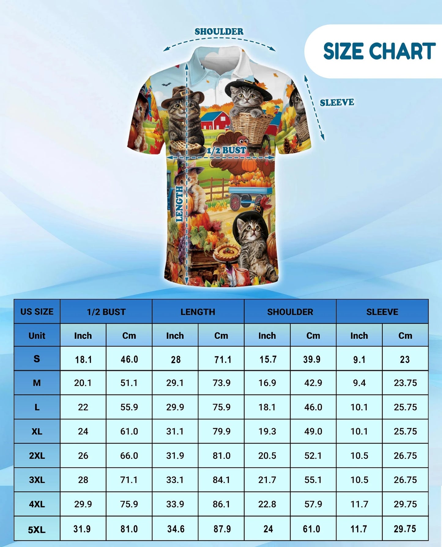 Thanksgiving Cat Polo Shirt for Men – Cute Fall Holiday Style | Netecom