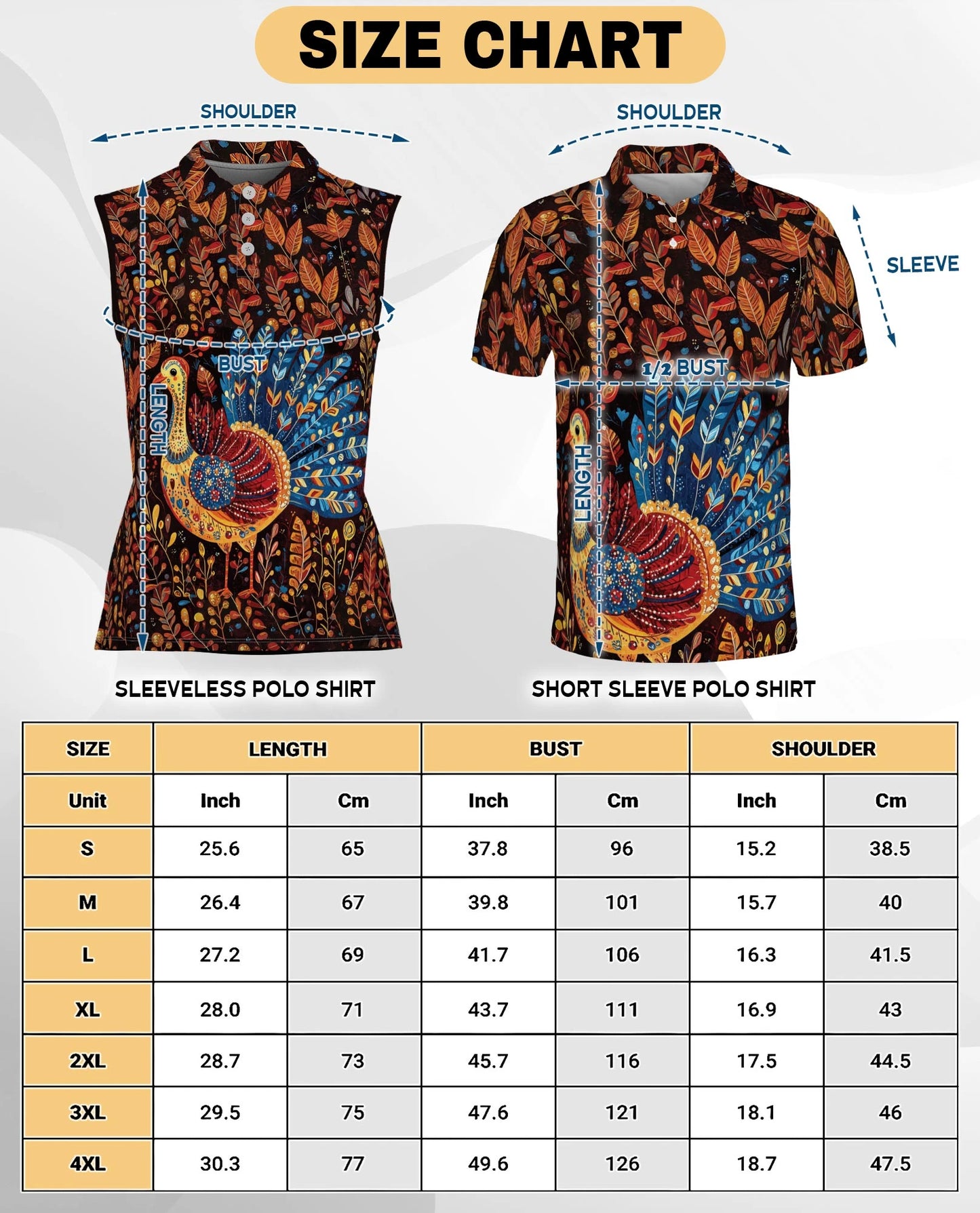 Chicken Thanksgiving Sleeveless Polo Shirt for Women | Netecom