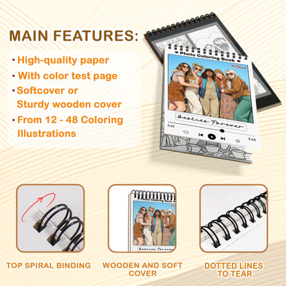 Custom Photo Coloring Book for Besties, Personalized Best Friend Memory Gift