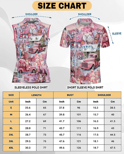 Pink Christmas Sleeveless Polo Shirt for Women | Netecom