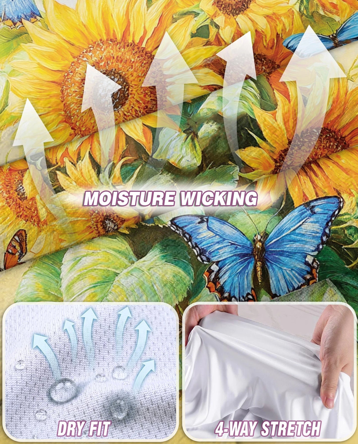 Sunflower Butterfly Sleeveless Polo Shirt for Women | Netecom