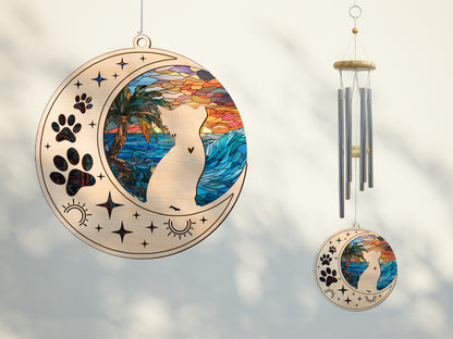 Netecom Chihuahua Dog Wind Chimes Memorial, Personalized Pet Memorial Windchime for Dog Suncatcher, Dog Loss Memorial Ornament, Loss of Pet Remembrance Gift, Sympathy Pet Wind Chimes Outdoor Garden