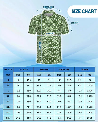 Green Geometric 3D Polo Shirt for Men – Summer Casual | Netecom