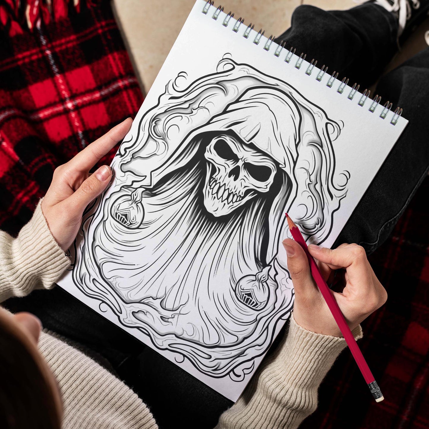 Cursed Creations Spiral Bound Coloring Book, Explore Sinister and Haunting Scenes in this Cursed Creations Coloring Experience