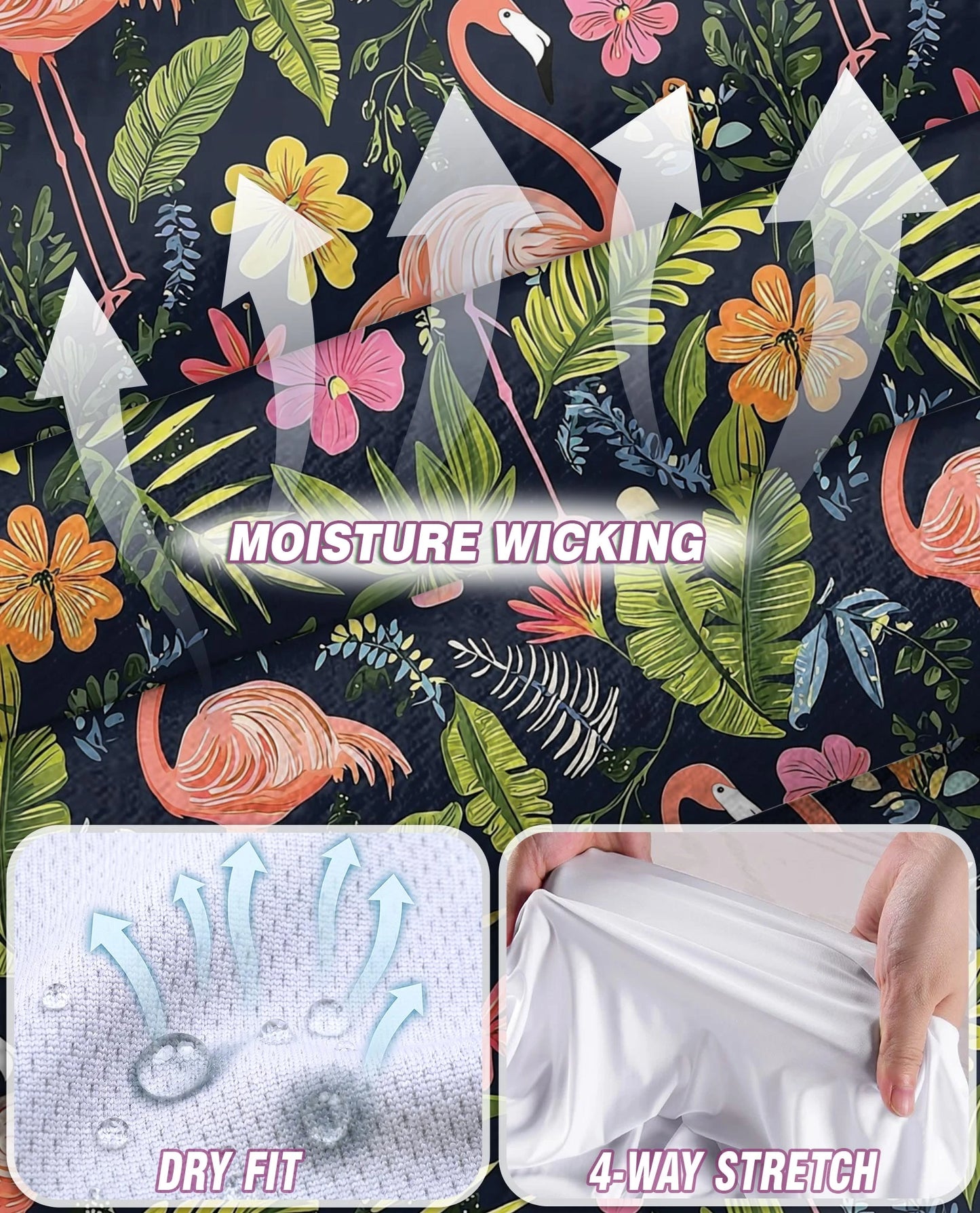 Flamingo Hibiscus Tropical Sleeveless Polo Shirt for Women | Netecom