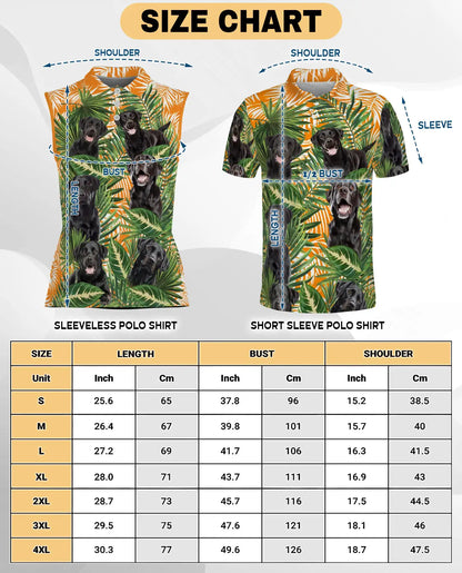 Black Labrador Tropical Sleeveless Polo Shirt for Women – Cute Dog Summer Style | Netecom