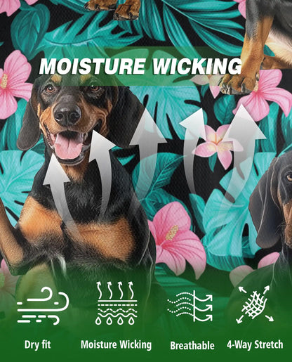 Doberman Tropical Polo Shirt – Floral Dog Print | Netecom